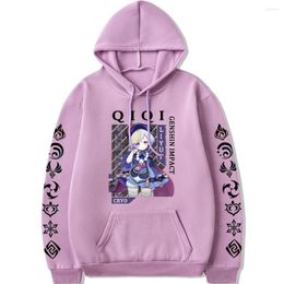 Mannen Hoodies Qiqi Mannen Oversized Anime Hoodie Genshin Impact Grafische Streetwear Sweatshirts Vrouwen Winter Trui Trainingspak Paar Kleding