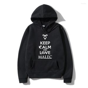 Sweats à capuche pour hommes Qualité Mode Hommes chauds SweatSweatshir Shadowhunters The Mortal Instruments Keep Calm And Love Malec Magnus Bane Idea