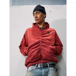 Herenhoodies R69 Geplooide hoodie Hip Hop met capuchon