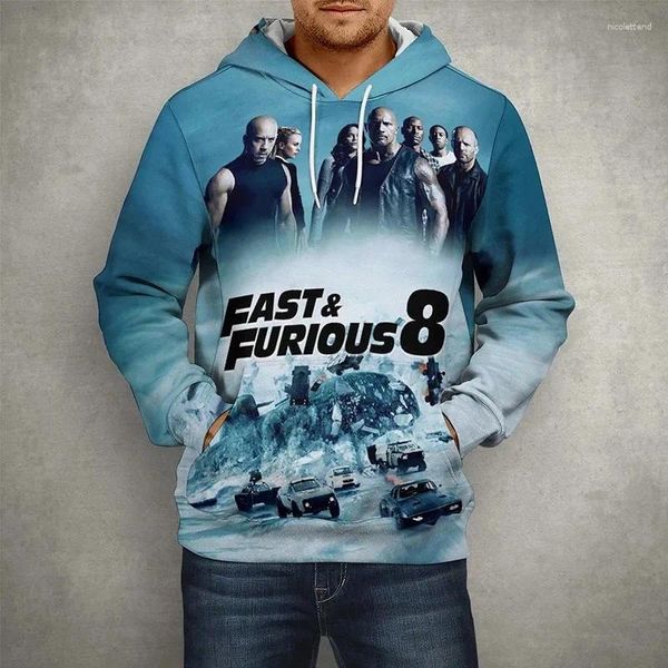 Sudaderas con capucha para hombre, película de coches de carreras, Fast Furious, hombres, mujeres, niños, sudaderas con capucha con estampado 3D, niño con estilo, ropa de calle para niños, abrigo pulóver