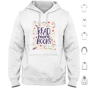 Sweat à capuche pour hommes, en coton, à manches longues, lecteur de lecture, bibliophile, rat de bibliothèque, motif lettrage