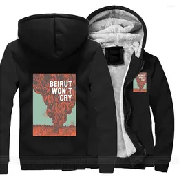 Heren Hoodies Rust In Vrede Voor De Libanese Slachtoffers Van Bombardementen Losse Straat Zwarte Jassen Top Mannen Ingericht Sweatshirt Winter warme Jas