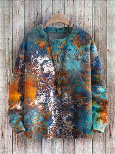 Sudaderas con capucha para hombre, suéter de punto con estampado multicolor informal de arte retro para mujer