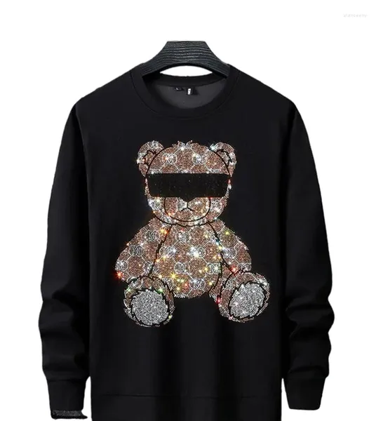 Sweats à capuche pour hommes strass conception perceuse Anime homme mode décontracté diamant pierre hommes Sweatershirts