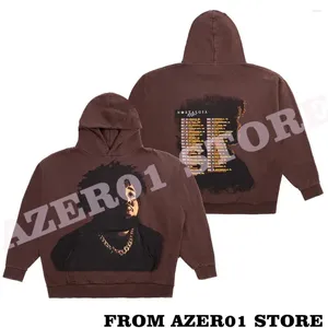 Herenhoodies Rod Wave Nostalgie Oversized Bruin Tour Merch Winter Heren/dames Zoete streetwear sweatshirt met lange mouwen en capuchon