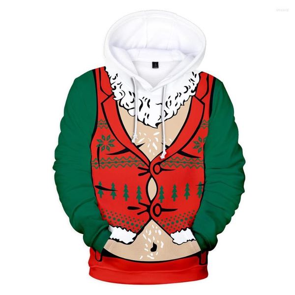 Sudaderas con capucha para hombre Juego de roles Papá Noel Sudaderas de Navidad Imagen con capucha Camisa Cool Sudadera Amantes