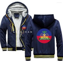 Heren Hoodies Ronde Haïti Grappige Kunstwerk Stijl Winter Dikke Zwarte Cool Casual Pride Mannen