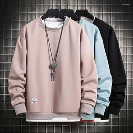 Sudaderas con capucha para hombre, sudadera de hip-hop con cuello redondo para hombre en otoño e invierno, jersey adelgazante antipilling, Top holgado a la moda para hombre