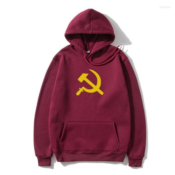 Sweats à capuche pour hommes Russian Hammer And Sickle - Sovie Russia Sweat à capuche pour hommes en coton mélangé graphique