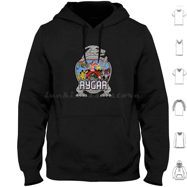 Sweats à capuche pour hommes Rygar Sweat à capuche en coton à manches longues Dvg Dizionario Dei Videogiochi 80s Retro Retrogames Vintage Old Games 8bit Pixel