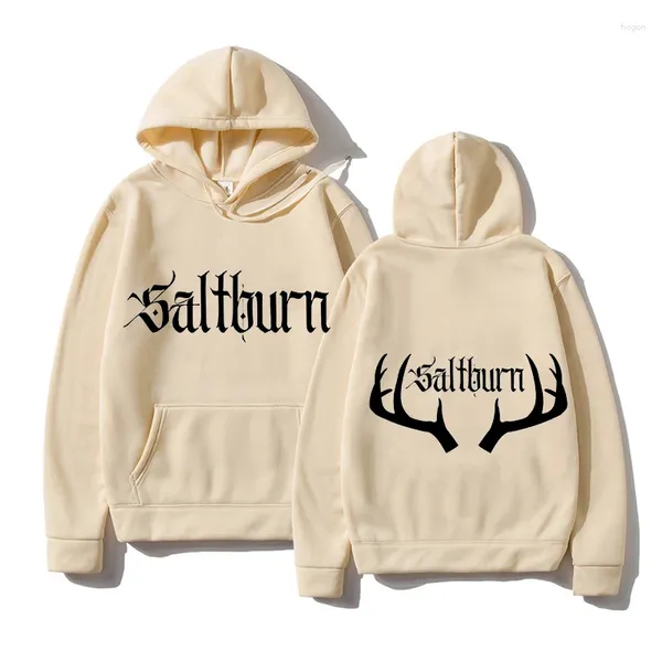 Sudaderas con capucha para hombre, Sudaderas con gráficos de película Saltburn, Sudaderas informales Harajuku de invierno con letras de doble cara, ropa para hombre/mujer, Tops para hombre