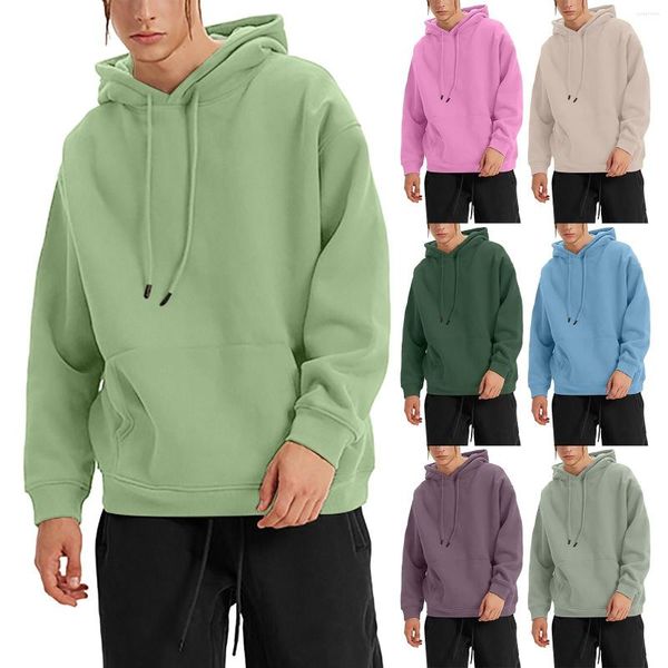 Sweat à capuche pour homme couleur sable sweat à capuche zippé court hiver H et pull solide à capuche épais