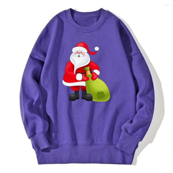 Sweatshirt de Noël Santa Claus Santa Claus Homme Round Streetwear Sweetwear Fashion Fashion Tops Tops Vêtements Automne rétro Moletom Masculino