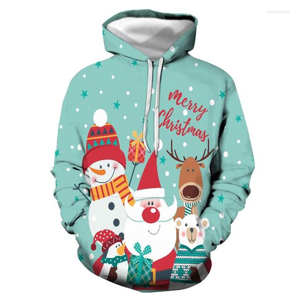 Sweats à capuche pour hommes Série de cadeaux du Père Noël Style mignon Hommes et femmes Sweat à capuche 3D Sweat-shirt cool Automne Hiver Manteau chaud Marque Ventes directes