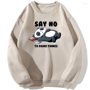 Herenkapsels zeggen nee om dingen te doen panda slaap grappige streetwear swewear sweatshirt heren pullovers hoodie jumper Crewneck Street lange mouw