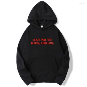 Herenkapsels zeggen nee tegen kinderen rode letters vrouwen mannen tracksuit tumblr hipster paar pullover herfst winter capuchon sweatshirts