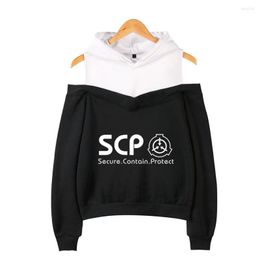 Heren Hoodies SCP Foundation Off Shoulder Hoodie Sweatshirt Dames pullover katoenen sweatshirts lente herfstjack kleding