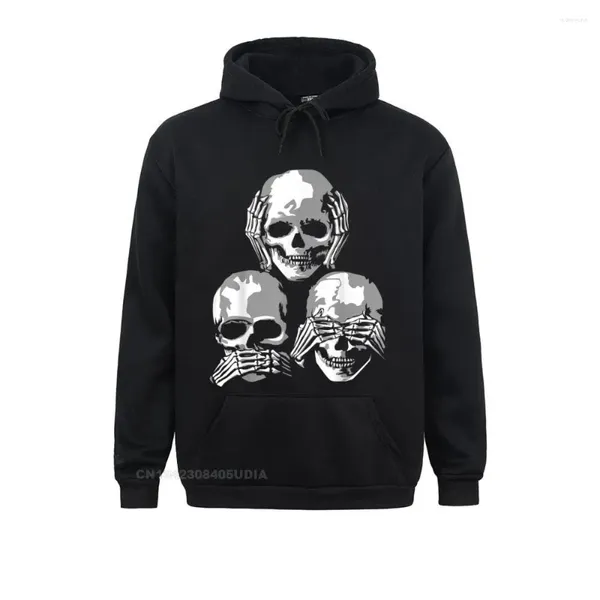 Sudaderas con capucha para hombre See No Evil Hear Speak Halloween Skull Sudadera con capucha Geek Sudaderas para adultos Verano/Otoño Capuchas