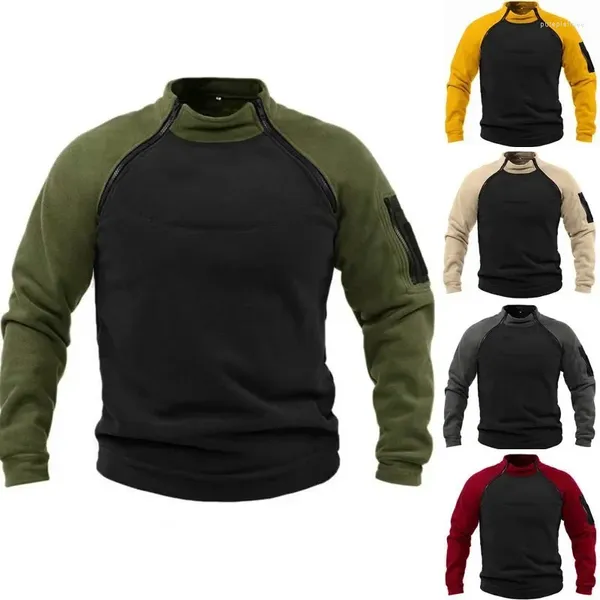 Sudaderas con capucha para hombre, venta de otoño e invierno, forro polar grueso para hombre, jersey de felpa de doble cara, chaqueta con cuello levantado, 2024