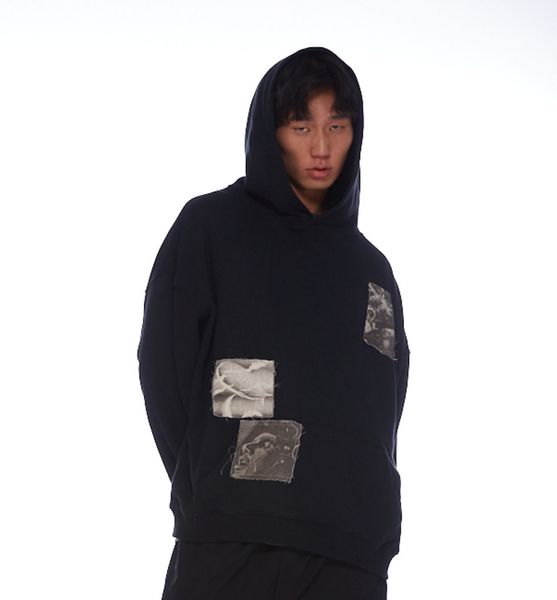 Sweats à capuche pour hommes Sevenclod boîte aveugle aléatoire portrait autocollant silhouette ample pull à capuche Raf Simons style ambiance