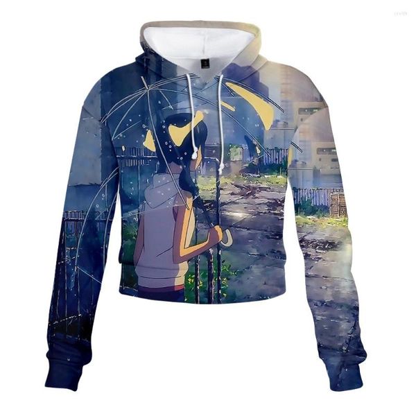 Sudaderas con capucha cortas y sexis para hombre, Sudadera con capucha recortada, de manga larga para mujer, rapero con cara de chica, Tops estampados en 3D para mujer, ropa de calle de tendencia