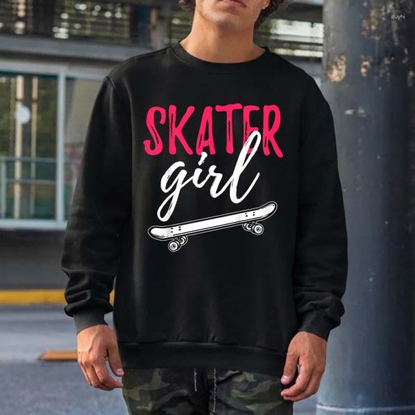 Sudaderas con capucha para hombre Skater Girl Skateboarding Skateboard Girls regalo sudaderas hombres mujeres ropa de calle cuello redondo con capucha Tops Hip Hop algodón