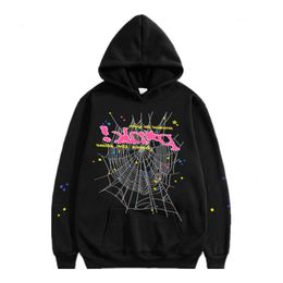 Men S Sweat à capuche Sky Blue Sp Der Hoodie Femmes Angel Numéro de haute qualité Pouffure Pâterie graphique Spider Web Sweatshirt Wholesale 24