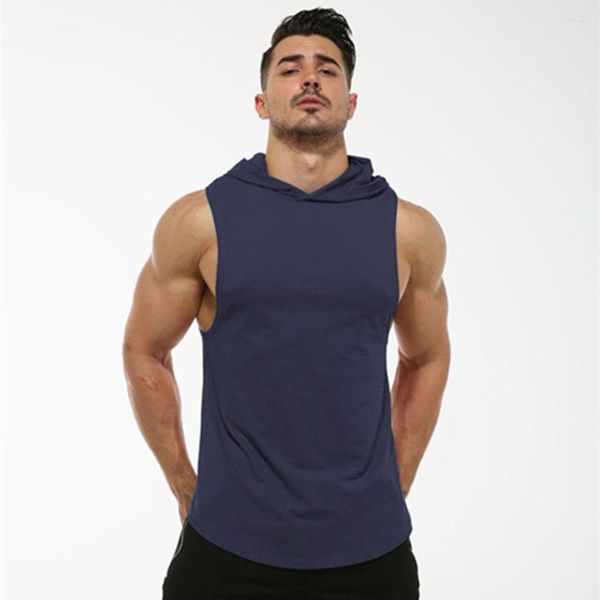 Sudaderas con capucha para hombre, sin mangas, chaleco de gimnasio, deportes, culturismo, Fitness, verano, algodón, baloncesto, moda para hombre, camisetas casuales, camisetas sin mangas