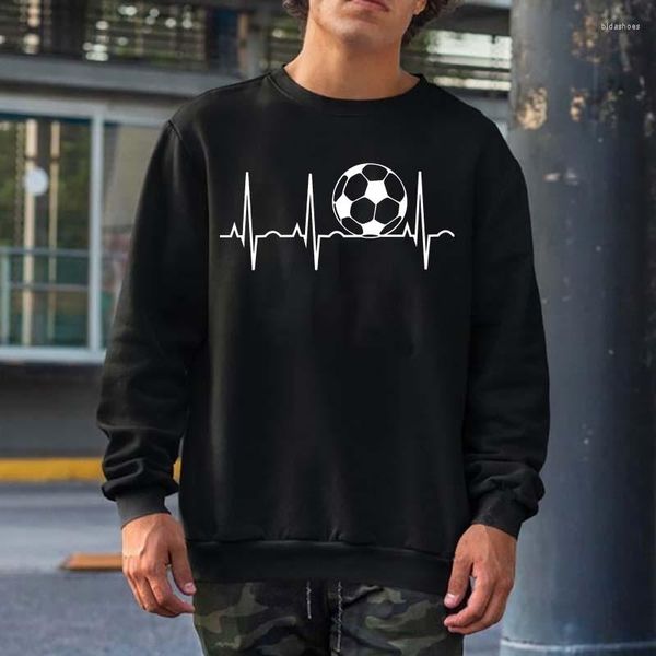 Sweats à capuche pour hommes Football Heartbeat Graphic Sweatshirts Hommes Femmes Streetwear Crewneck Tops À Capuche Surdimensionné Coton