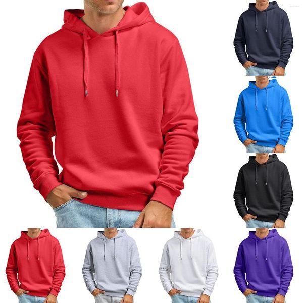 Homme Sweats à capuche Couleur Pleine Sweat à capuche avec H Pull décontracté