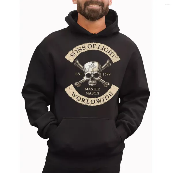 Sudaderas con capucha para hombre Son Of Light Worldwide Master Mason Masonic Sudadera con capucha Algodón Cómodo Casual Sudaderas para hombre Moda Streetwear