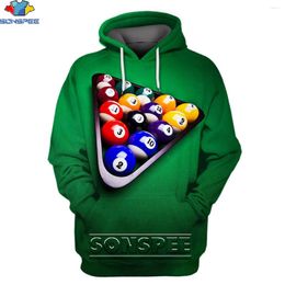 Heren Hoodies SONSPEE Amerikaans Biljart Mannen Vrouwen Mode Snooker Tops Zwart 8 Hoodie Unisex Lange Mouw Trui