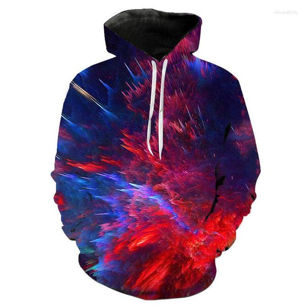 Sudaderas con capucha para hombre primavera otoño 3D geométrica para niños Sudadera con capucha para salpicaduras de polvo Tie Dye patrón hombres moda Casual mujer sudadera