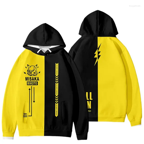 Hoodies masculins Spring Autumn Anime Magic Forbidden Livre Catalogue Hoodie 3D Print Misaka Mikoto Cosplay Pullover Fashion Couple Tente