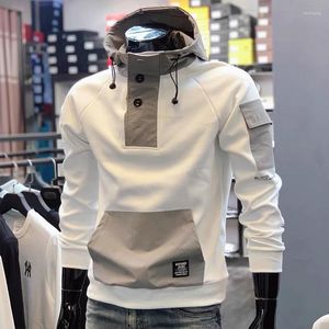 Hommes Hoodies Printemps Automne Mode Patchwork Coréen Y2K Sweat Homme Simple Casual Lâche Mâle À Capuche Top Hip Hop Tendance Streetwear Vêtements