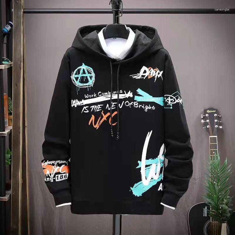 Hommes Hoodies Printemps Automne À Capuche Pull Hommes Lâche Hip-Hop Veste Port Vent Tops Pull H47