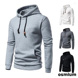 Heren Hoodies Spring Heren Jacquard Hoodie Check Patroon Casual Hooded Sportswear Oversized Wit Black Sweatshirts Boys School Wear XXXL