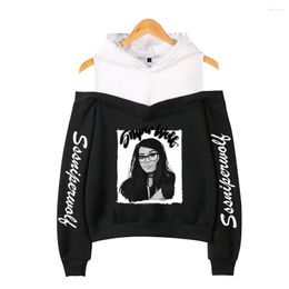 Heren Hoodies SSSniperWolf Vrouwelijke Off Shoulder Sweatshirt Dames Pullover Harajuku Streetwear Mode Kleding