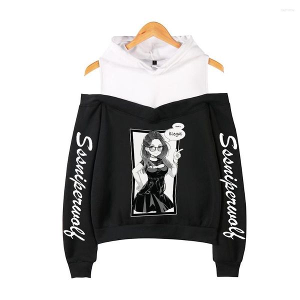 Sudaderas con capucha para hombre SSSniperWolf That's Illegal Pullover mujer fuera del hombro ombligo sudadera con capucha para mujer 2023 estilo Casual moda