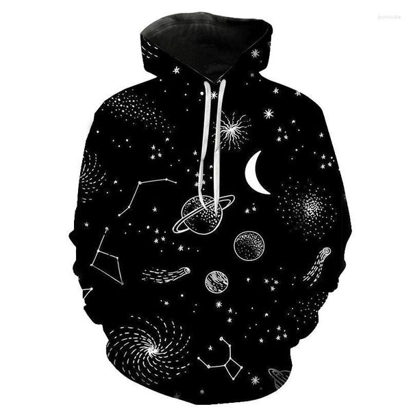 Sudaderas con capucha para hombre Cielo estrellado Impreso en 3D Manga larga Hombres Mujeres Niños Moda Jersey Sudaderas geniales Ropa de calle Niño Niña Abrigo para niños