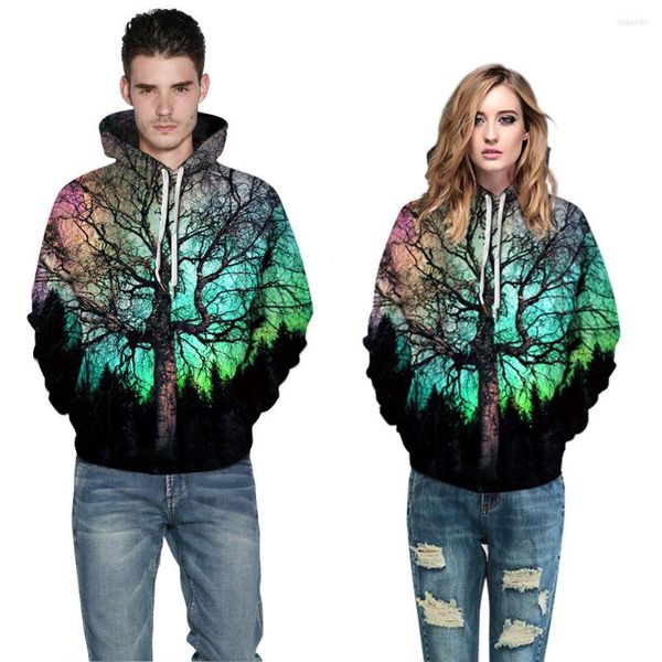 Sudaderas con capucha para hombre Cielo estrellado Humo Anillo Color Tinta Impreso Sudadera con capucha Tamaño grande Amores Traje de béisbol Sudadera con capucha Hip Hop Harajuku Hombre