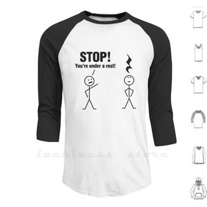 Hoodies voor heren Stop! Je bent onder rust! Humor voor volwassenen met lange mouwen Houding Catch Phrase Clef Grappig