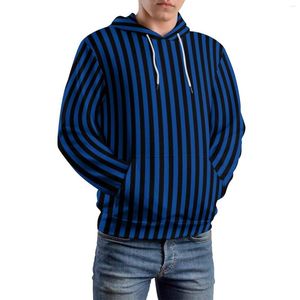 Sudaderas con capucha para hombre, sudaderas con capucha con gráficos geniales en azul y negro, informales, de Halloween, a rayas, de manga larga, holgadas, de gran tamaño, para otoño