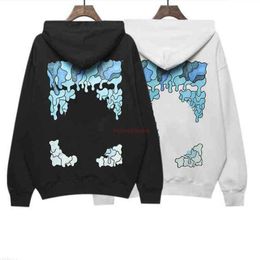 Hoodies voor heren Stijltrend mode-hoodie los sweatshirt Sweatshirts 2022 Mode Lange mouwen offs Offs Oplossend verloop met zwart wit Dames Mans Casual