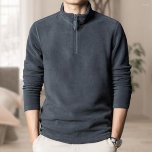 Sweat à capuche pour homme, élégant, automne-hiver, pull-over, fermeture éclair, décolleté, polaire Double face, Streetwear