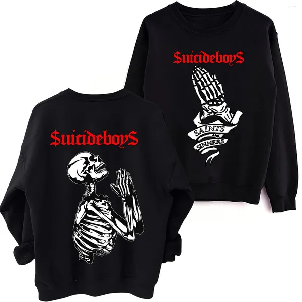 Suicidera para hombres suicideboys esqueleto sudadera hombre hombre harajuku hip hop cuello redondo de manga larga con capucha de gran tamaño regalo