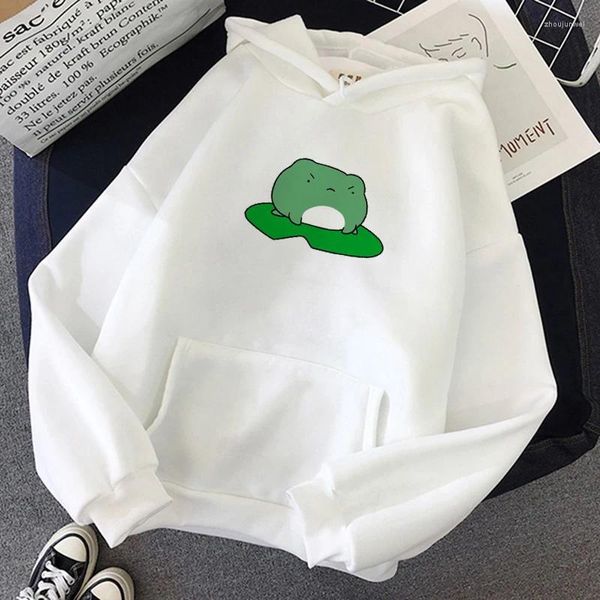 Sweats à capuche pour hommes Summer Lotus Leaf Frog Sweat à capuche surdimensionné Sweat-shirt unisexe Hommes et femmes Harajuku Pull chaud Rose Femmes Style coréen