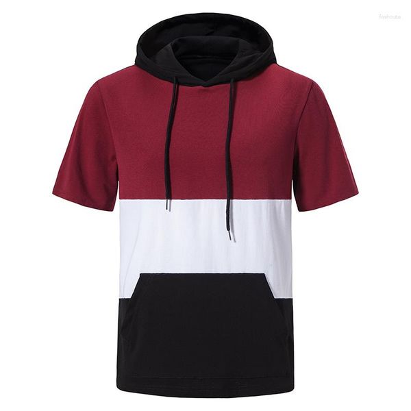 Sweats à capuche pour hommes été mince sweat à capuche à manches courtes pull de sport hommes ample décontracté mode T-shirt à manches demi