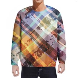 Sweat-shirt à capuche pour hommes, robe à la mode printemps et automne, motif de personnalité carré, impression numérique 3D, chemise douce à manches longues