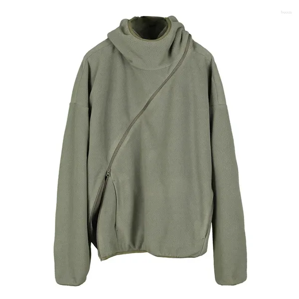 Sweat-shirt à capuche pour hommes, veste de marque tendance, personnalisée, conception de niche de forme spéciale, fermeture éclair fonctionnelle, polaire déconstruite